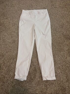 Tribal Cream and Tan 
Pinstripe Cropped Pants 4